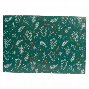 MUMUSO Geschenkpapier Weihnachten grün mit Tannenbaum-Print – festliches Geschenkpapier für Weihnachtsgeschenke.