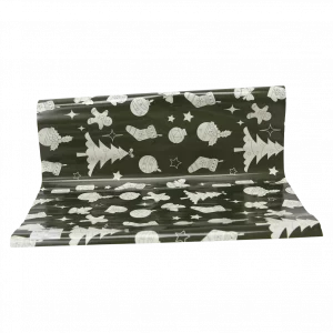 MUMUSO Geschenkpapier Weihnachten in Grün, 37 g mit Tannenbaum-Print – festliches Papier für Weihnachtsgeschenke.
