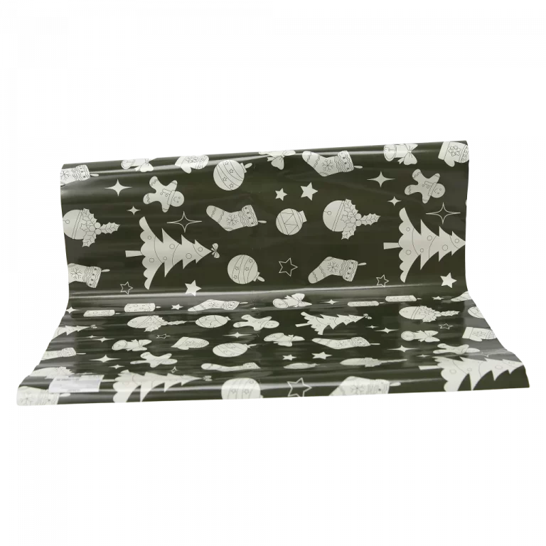 MUMUSO Geschenkpapier Weihnachten in Grün, 37 g mit Tannenbaum-Print – festliches Papier für Weihnachtsgeschenke.