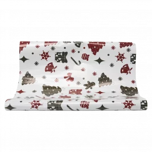 MUMUSO Geschenkpapier Weihnachten, 100 g (Weiß/Anthrazit) – dekoratives Geschenkpapier mit Weihnachtsbaum für festliche Geschenkverpackung.