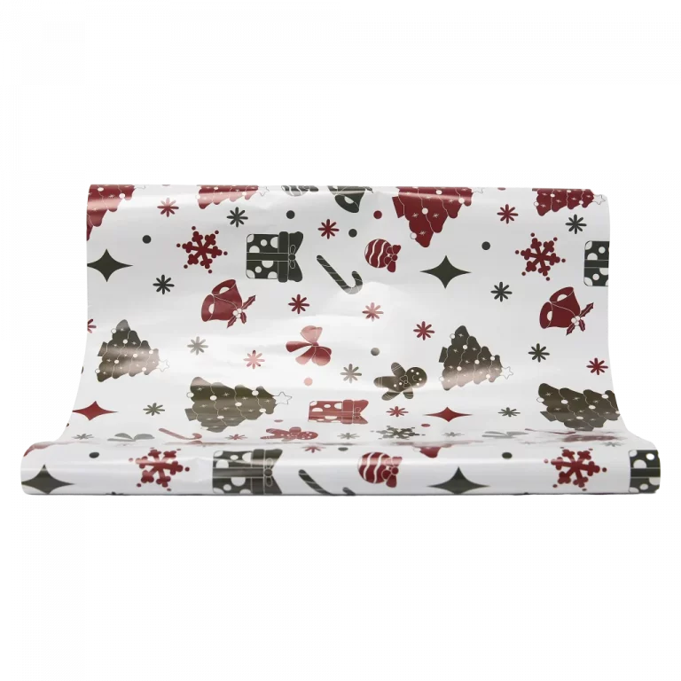 MUMUSO Geschenkpapier Weihnachten, 100 g (Weiß/Anthrazit) – dekoratives Geschenkpapier mit Weihnachtsbaum für festliche Geschenkverpackung.