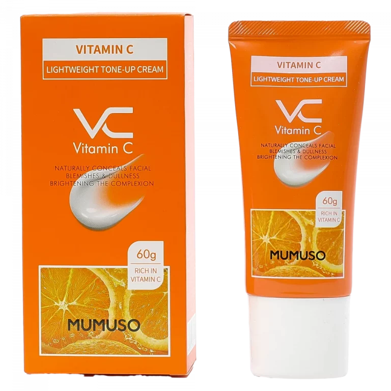 MUMUSO Gesichtscreme mit Vitamin C, 60 g (Orange) – leichte Vitamin C Creme für strahlende Haut und Feuchtigkeitspflege.