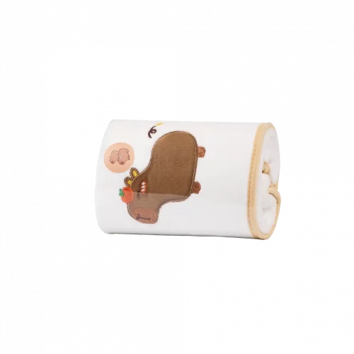 MUMUSO Gesichtshandtuch aus Florgarn mit Capybara, Braun – weiches Handtuch für empfindliche Haut im Tier-Design.
