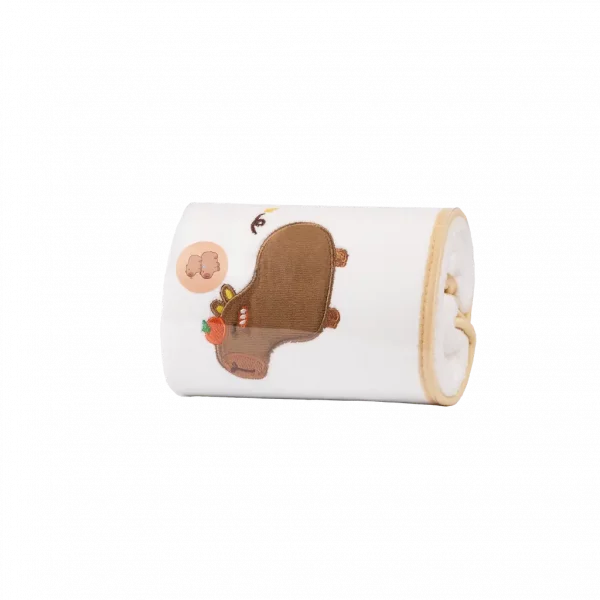 MUMUSO Gesichtshandtuch aus Florgarn mit Capybara, Braun – weiches Handtuch für empfindliche Haut im Tier-Design.