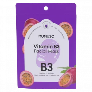 MUMUSO Gesichtsmaske Vitamin B3 (lila), feuchtigkeitsspendende Pflegemaske mit Niacinamid für intensive Gesichtspflege.