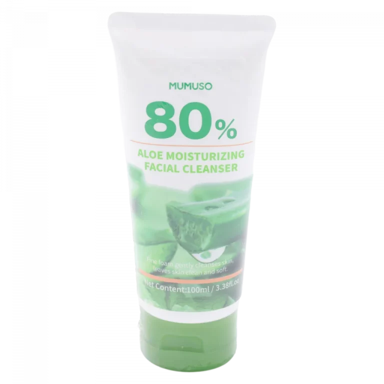 MUMUSO Gesichtsreiniger mit 80 % Aloe Vera, 100 ml (Grün) – feuchtigkeitsspendendes Reinigungsgel für sensible Haut.