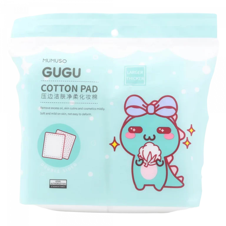 MUMUSO Gesichtsreinigungspads 100 Stück (Weiß) mit Dinosaurier – weiche Abschminkpads für empfindliche Haut.