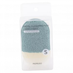 MUMUSO Gesichtsreinigungsschwamm für die sanfte Gesichtsreinigung in Pantoffelform, grün, ideal als Beauty Tool.