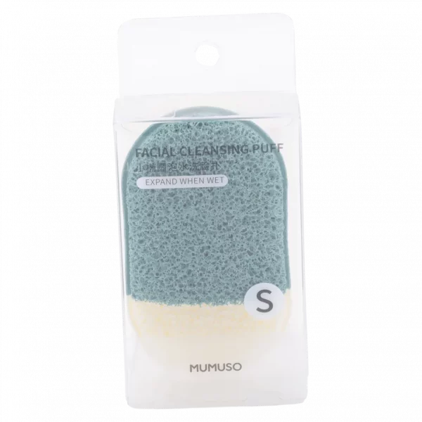 MUMUSO Gesichtsreinigungsschwamm für die sanfte Gesichtsreinigung in Pantoffelform, grün, ideal als Beauty Tool.