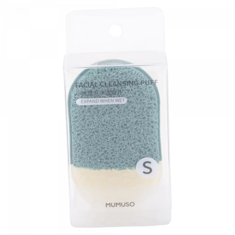 MUMUSO Gesichtsreinigungsschwamm für die sanfte Gesichtsreinigung in Pantoffelform, grün, ideal als Beauty Tool.