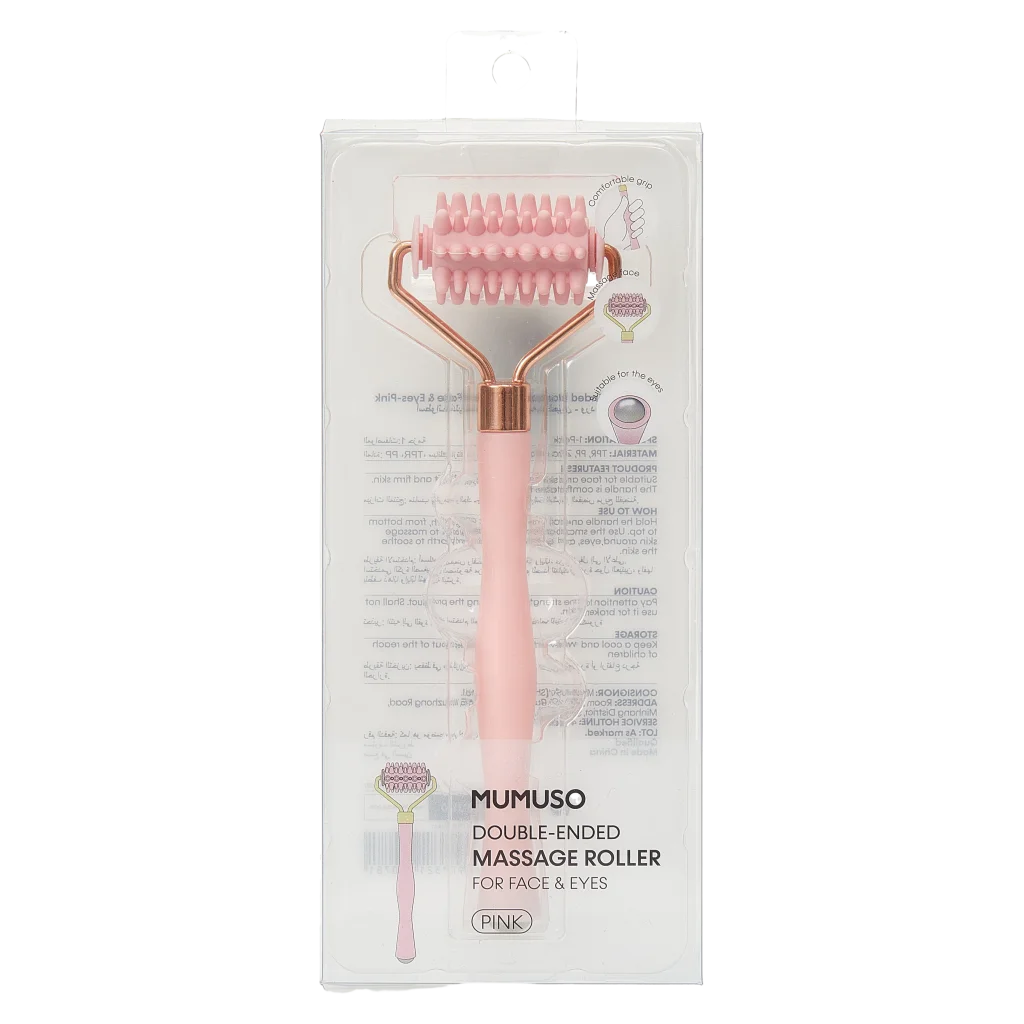mumuso_gesichtsroller_tpr_zinklegierung_rosa.webp MUMUSO Gesichtsroller für Gesicht und Augenpartie aus TPR und Zinklegierung, Rosa – sanfter Massageroller für entspannende Pflege.