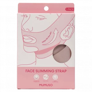 MUMUSO Gesichtsstraffungsband, verstellbar mit Fächer-Print in Beige – Beauty Tool für Konturen und komfortable Gesichtspflege.