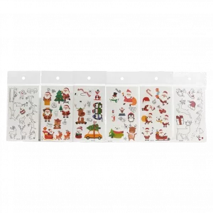MUMUSO Glow-in-the-Dark-Tattoo mit Weihnachtsmann und Rentier, temporär, mehrfarbig – leuchtendes Weihnachts-Tattoo für Kinder.