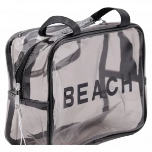 MUMUSO Kosmetiktasche, große transparente PVC-Tasche in Schwarz, ideal als Reise-Kosmetiktasche für Damen und Herren.