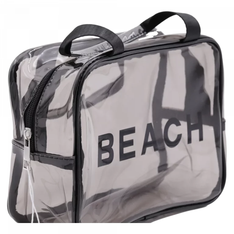 MUMUSO Kosmetiktasche, große transparente PVC-Tasche in Schwarz, ideal als Reise-Kosmetiktasche für Damen und Herren.