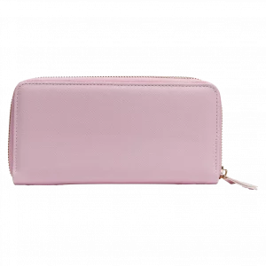 MUMUSO Geldbörse Damen aus Kunstleder in Pink – große Damen Geldbörse mit Reißverschluss und Herzmuster, ideal für Karten.