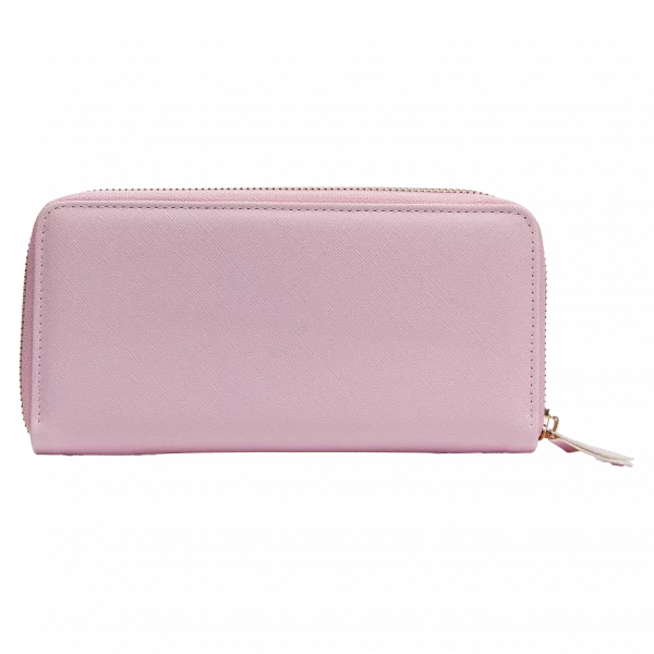 MUMUSO Geldbörse Damen aus Kunstleder in Pink – große Damen Geldbörse mit Reißverschluss und Herzmuster, ideal für Karten.