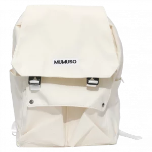 MUMUSO großer Rucksack aus Nylonstoff mit mehreren Fächern in Beige – vielseitiger Rucksack für Schule und Arbeit.