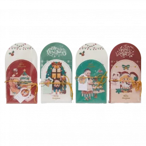 MUMUSO Grußkarte Weihnachten mit farbenfrohem Print (Grün) – festliche Weihnachtskarte für persönliche Botschaft.