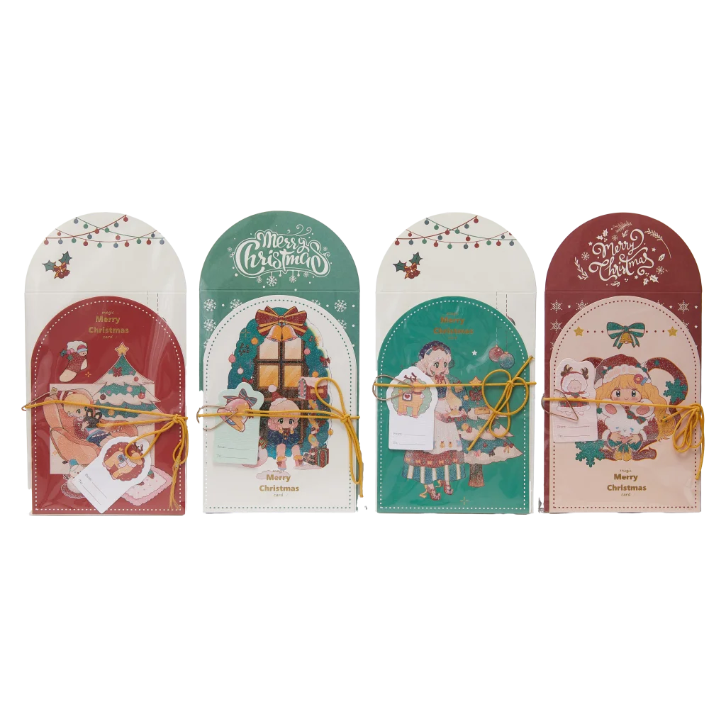 mumuso_grusskarte_weihnachten_farbenfroh_gruen.webp MUMUSO Grußkarte Weihnachten mit farbenfrohem Print (Grün) – festliche Weihnachtskarte für persönliche Botschaft.