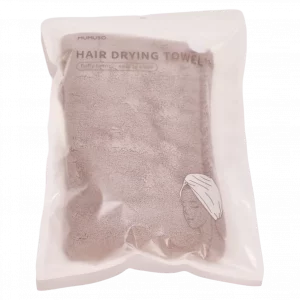MUMUSO Haar-Handtuch aus Coral Fleece, Mikrofaser, schnell trocknend in Grau – saugfähiges Haarhandtuch für Damen und Herren.