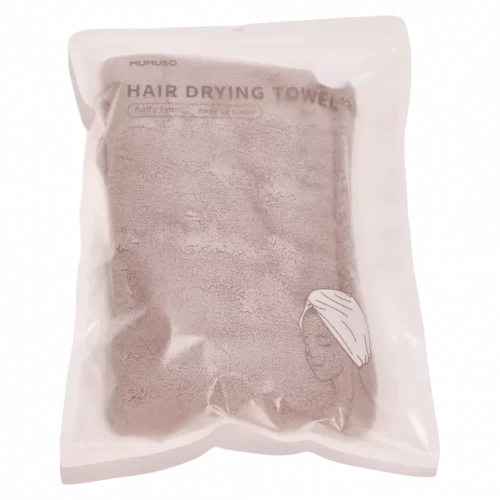 MUMUSO Haar-Handtuch aus Coral Fleece, Mikrofaser, schnell trocknend in Grau – saugfähiges Haarhandtuch für Damen und Herren.
