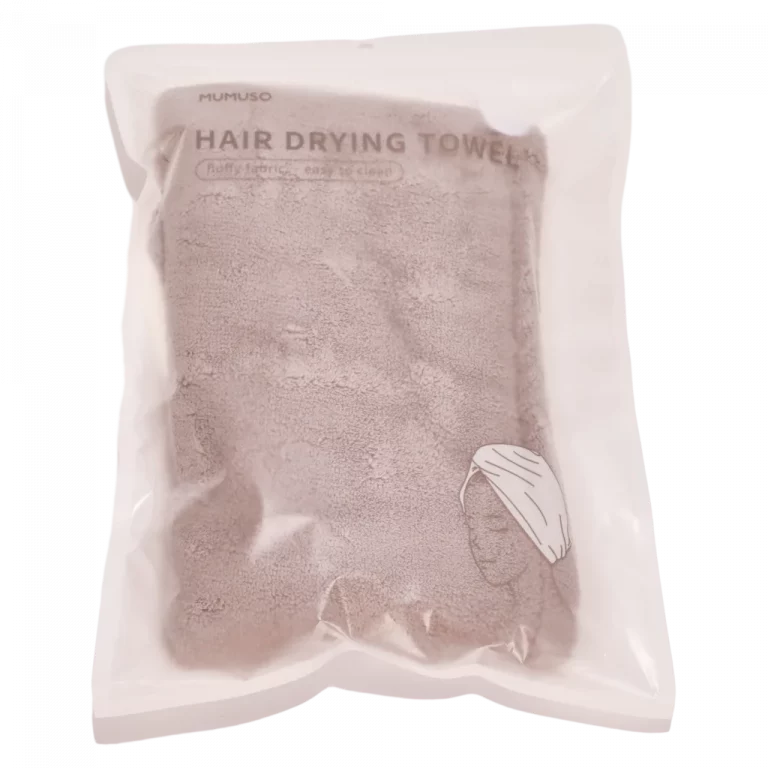 MUMUSO Haar-Handtuch aus Coral Fleece, Mikrofaser, schnell trocknend in Grau – saugfähiges Haarhandtuch für Damen und Herren.
