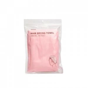 MUMUSO Haarturban Mikrofaser Handtuch, 25×65 cm in Hellrosa – schnelltrocknend und sanft zu den Haaren.