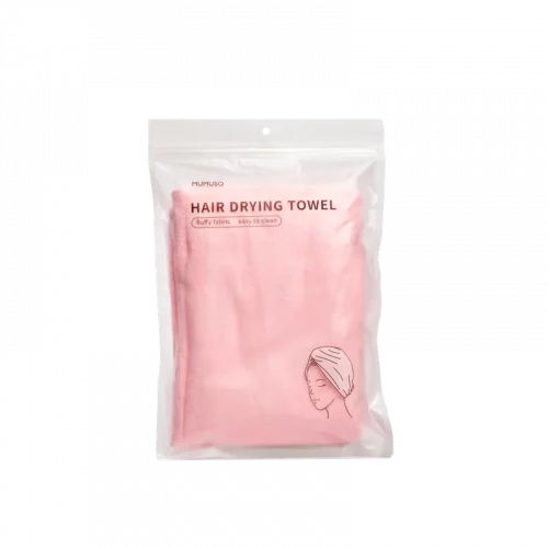 MUMUSO Haarturban Mikrofaser Handtuch, 25×65 cm in Hellrosa – schnelltrocknend und sanft zu den Haaren.