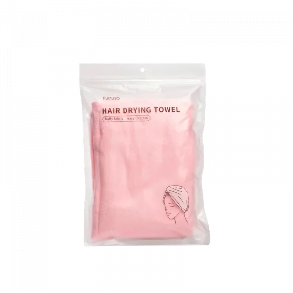 MUMUSO Haarturban Mikrofaser Handtuch, 25×65 cm in Hellrosa – schnelltrocknend und sanft zu den Haaren.