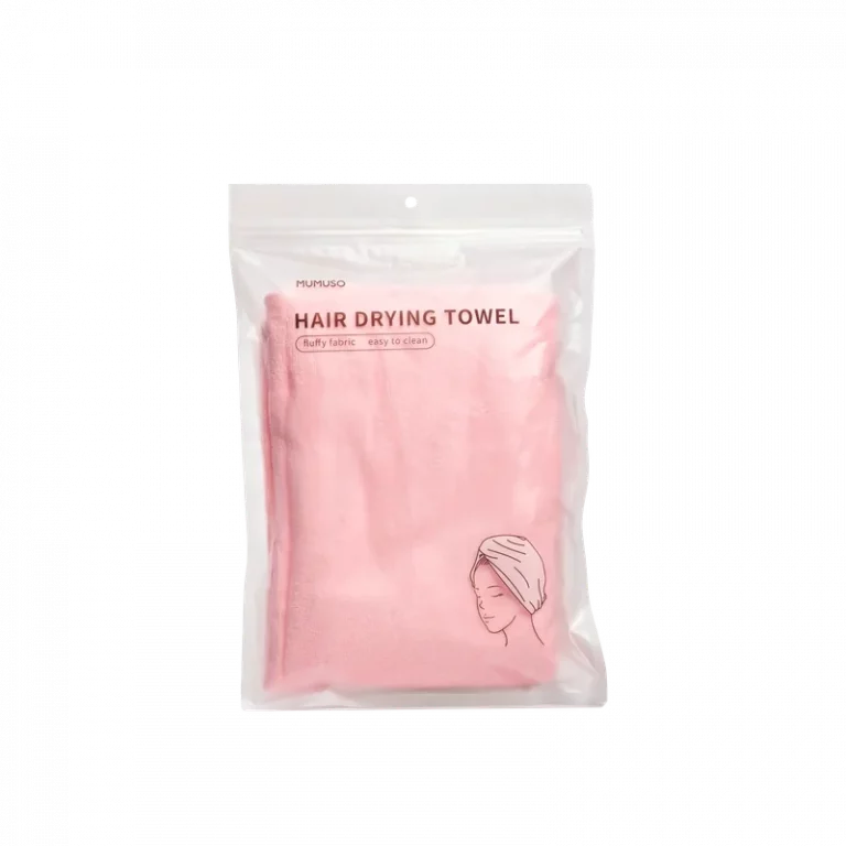 MUMUSO Haarturban Mikrofaser Handtuch, 25×65 cm in Hellrosa – schnelltrocknend und sanft zu den Haaren.
