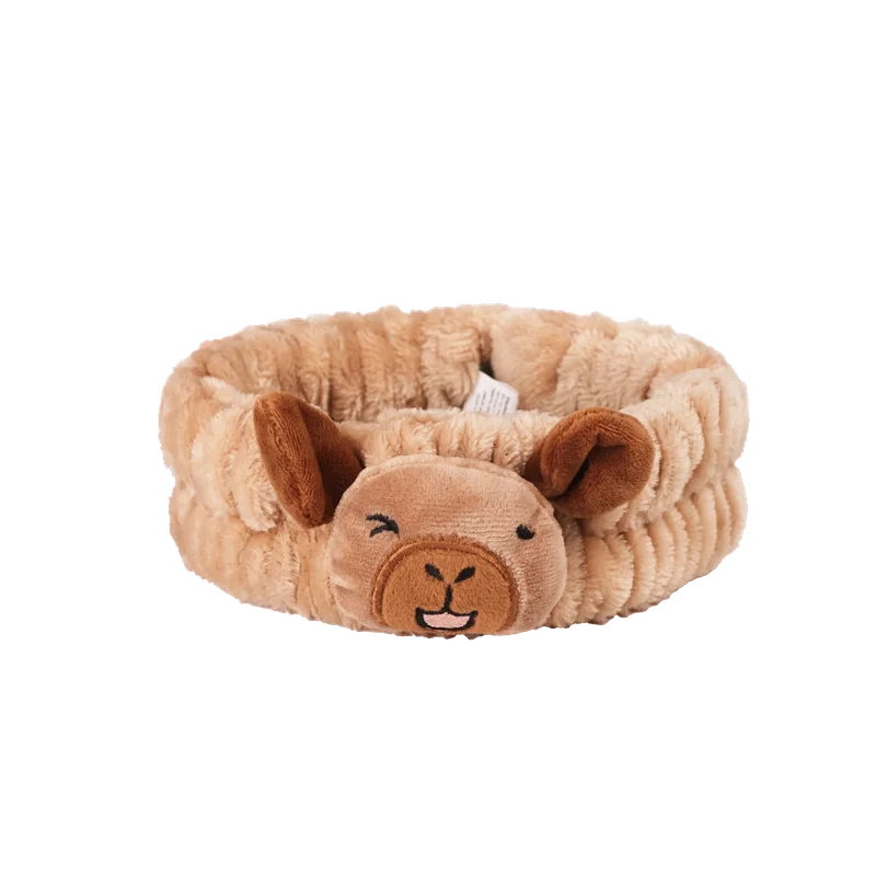 mumuso_haarband_braun_capybara_3.webp MUMUSO Haarband mit Capybara, weich und braun – praktisches Stirnband für Gesichtspflege und tägliche Schönheitsroutine.