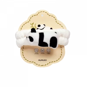 MUMUSO Haarband aus Polyester mit Panda, weich und elastisch, weiß – ideales Haarband für Pflege und Kosmetik.