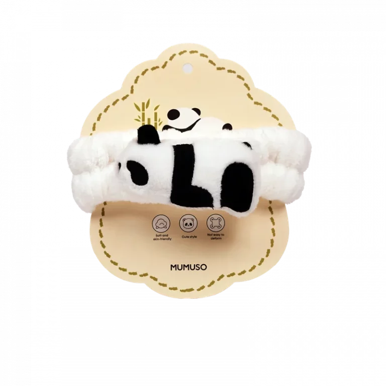 MUMUSO Haarband aus Polyester mit Panda, weich und elastisch, weiß – ideales Haarband für Pflege und Kosmetik.