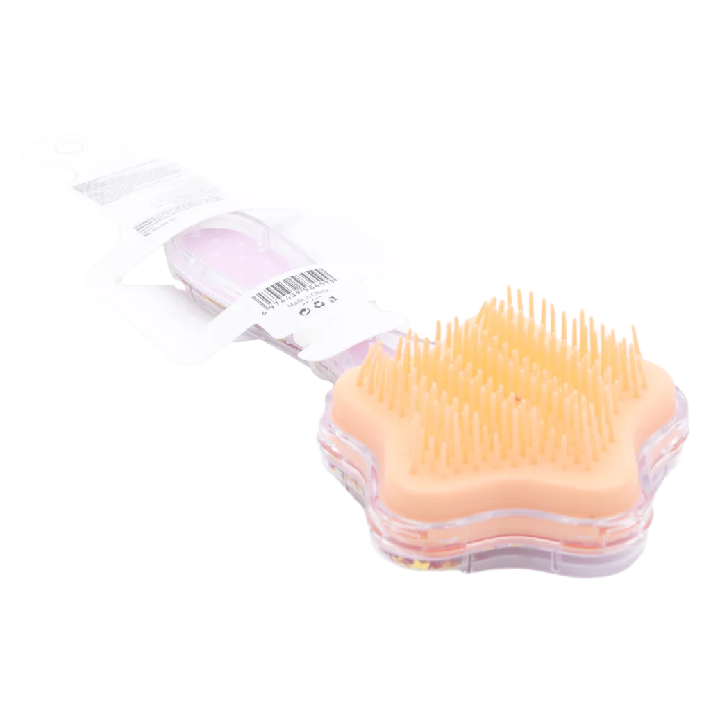 MUMUSO Haarbürste in Sternform für Kinder, aus Polystyrol und Elastomer, pink – sanfte Haarpflege und leicht zu reinigen.