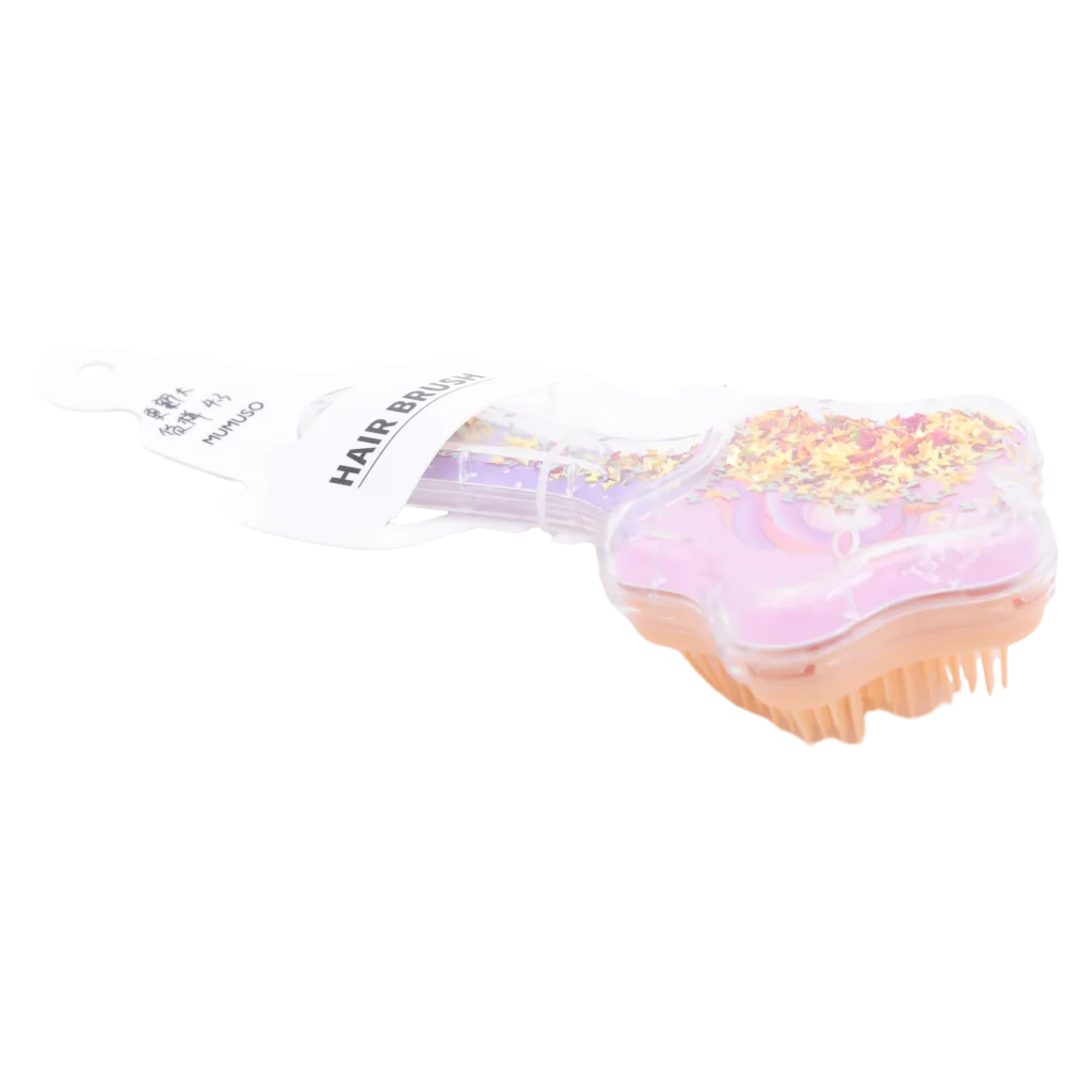 mumuso_haarbuerste_sternform_einhorn_polystyrol_elastomer_pink_2.webp MUMUSO Haarbürste in Sternform für Kinder, aus Polystyrol und Elastomer, pink – sanfte Haarpflege und leicht zu reinigen.