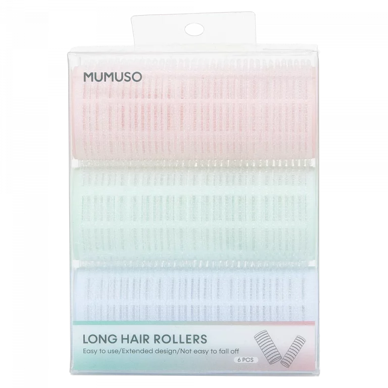MUMUSO Haarwickler Set für langes Haar, 6 Stück, rosa – praktische Lockenwickler für sanftes Styling und Volumen.