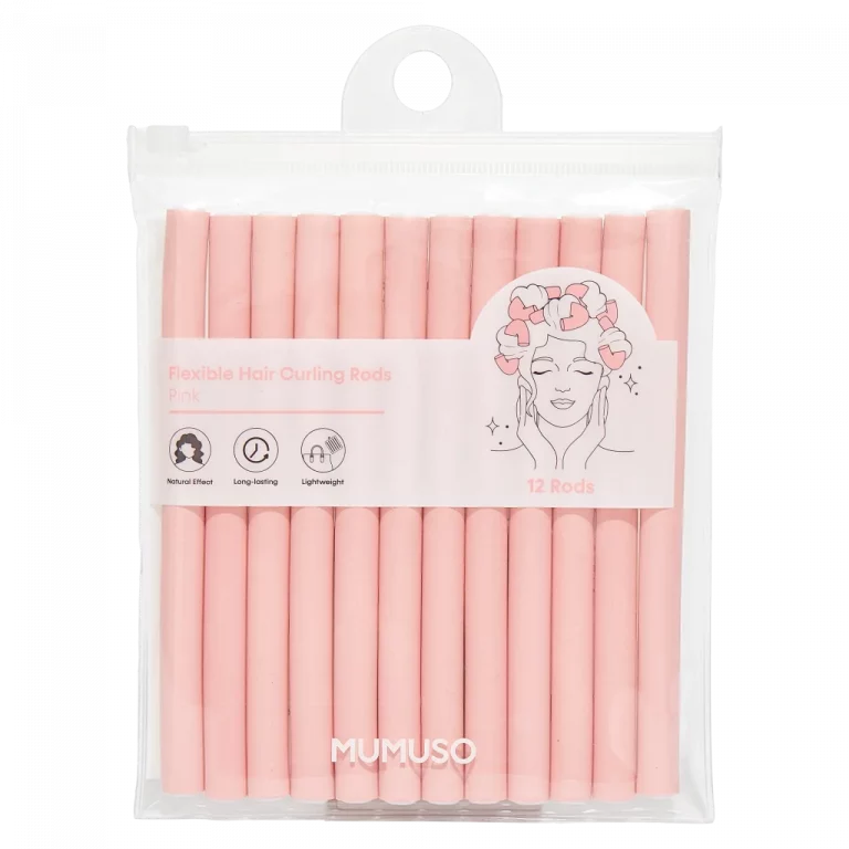 MUMUSO Haarwickler Set, 12-teilig (Rosa) – flexible Lockenwickler für sanfte Locken und einfaches Haarstyling ohne Hitze.