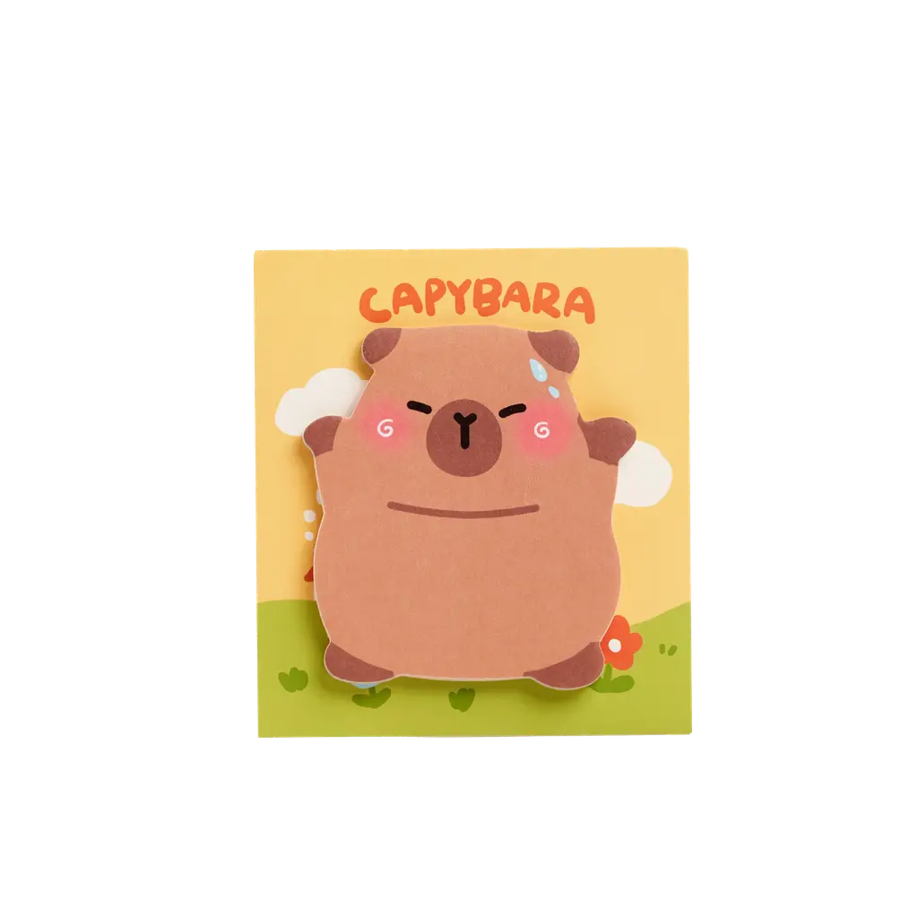 mumuso_haftnotizen_capybara_braun.webp MUMUSO Haftnotizen mit Capybara, selbstklebende Notizzettel in Braun – niedliche Bürobedarf-Idee für den Alltag.