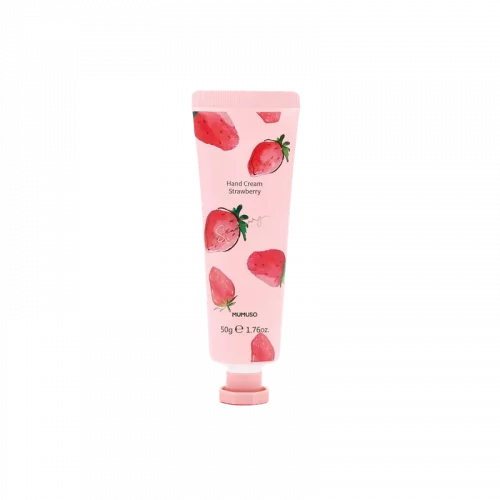 MUMUSO Handcreme mit Erdbeer, 50 g (Rosa) – feuchtigkeitsspendende Handpflege für trockene Hände im Alltag.