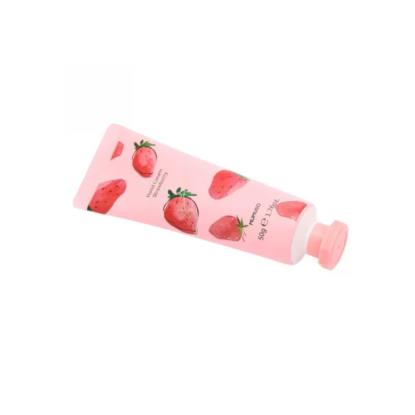 MUMUSO Handcreme mit Erdbeer, 50 g (Rosa) – feuchtigkeitsspendende Handpflege für trockene Hände im Alltag.