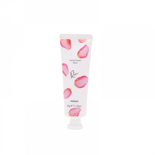 MUMUSO Handcreme mit Rosenduft, 50 g Tube in Weiß/Rosa – pflegende Handcreme für trockene Haut und empfindliche Hände.