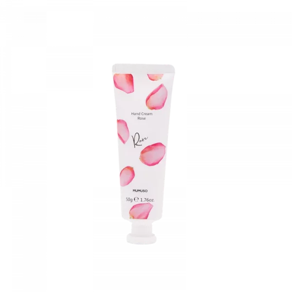 MUMUSO Handcreme mit Rosenduft, 50 g Tube in Weiß/Rosa – pflegende Handcreme für trockene Haut und empfindliche Hände.