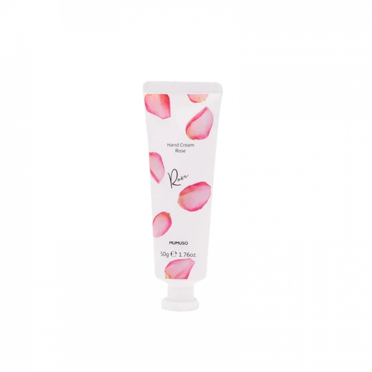 MUMUSO Handcreme mit Rosenduft, 50 g Tube in Weiß/Rosa – pflegende Handcreme für trockene Haut und empfindliche Hände.