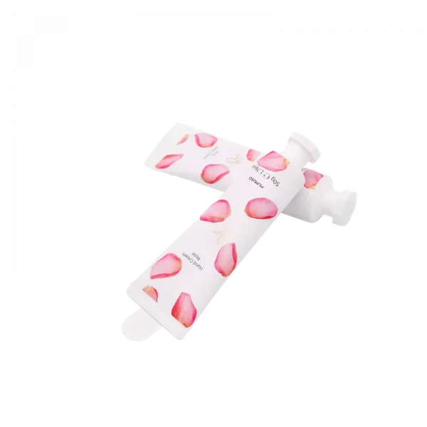MUMUSO Handcreme mit Rosenduft, 50 g Tube in Weiß/Rosa – pflegende Handcreme für trockene Haut und empfindliche Hände.