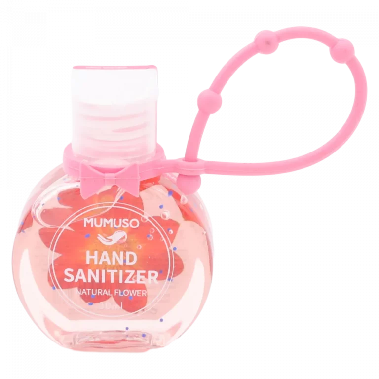 MUMUSO Handdesinfektionsgel mit Hibiskusextrakt, 48,8 ml (Rosa) – praktisches Desinfektionsmittel Hände für unterwegs.