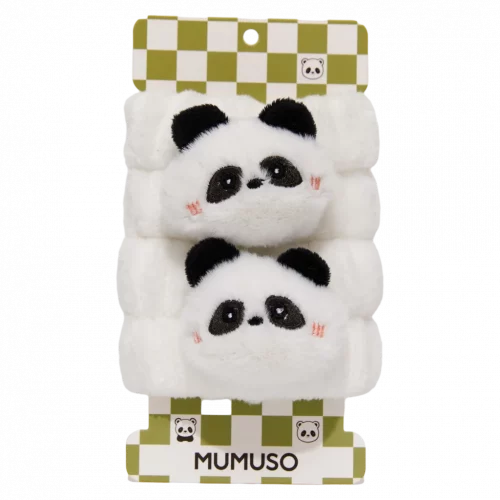 MUMUSO Handgelenkband mit Panda, weiß – saugfähiges Schweißband für Sport oder Alltag, 2er-Pack, besonders weich.
