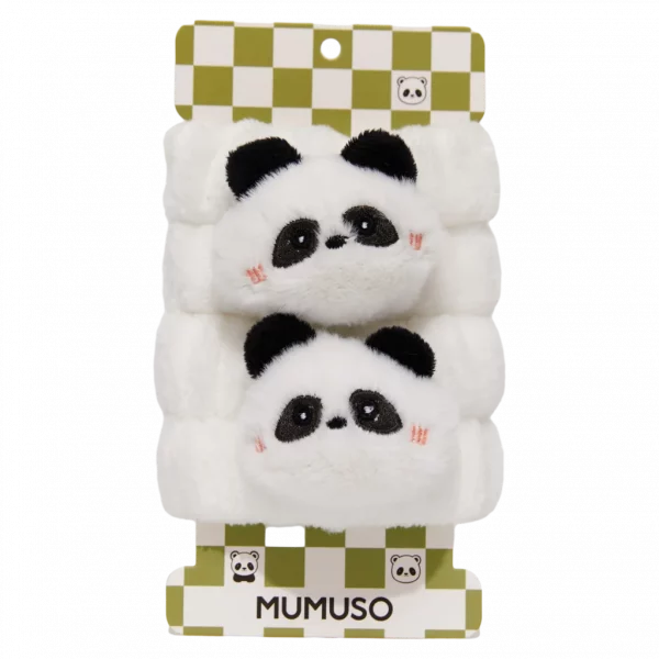 MUMUSO Handgelenkband mit Panda, weiß – saugfähiges Schweißband für Sport oder Alltag, 2er-Pack, besonders weich.