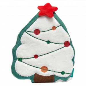 MUMUSO Handtuch mit Weihnachtsbaum, ca. 45,8 g (Weiß) – dekoratives Weihnachtshandtuch als Geschenkidee.