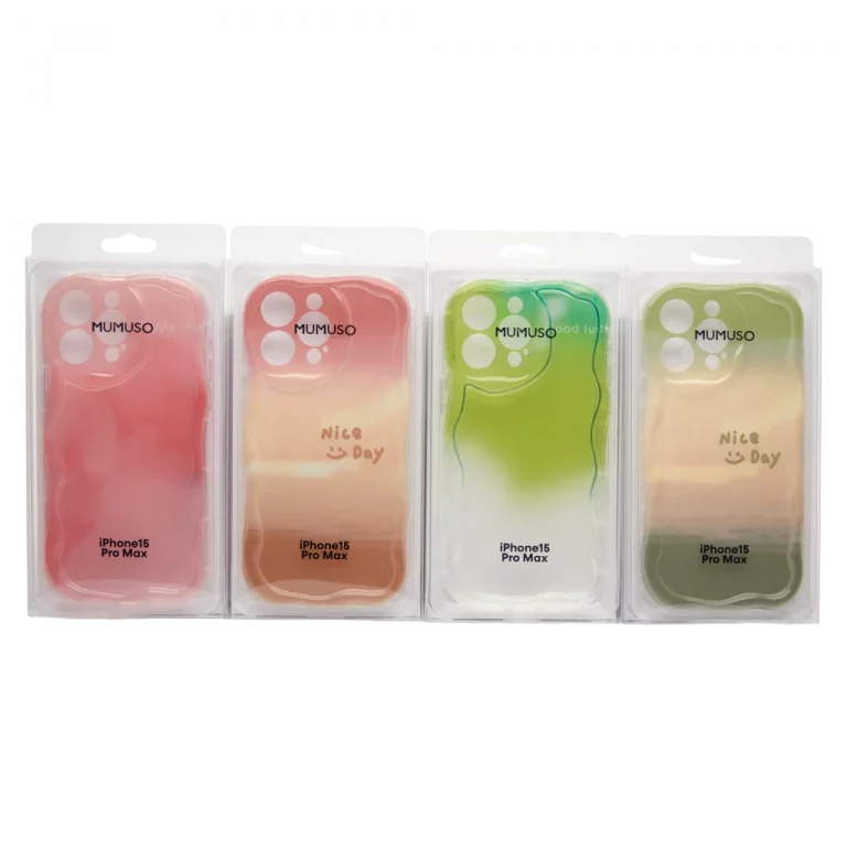 MUMUSO Handyhülle aus TPU für iPhone 15 Pro Max, wellenförmig, flexibles Material, Hauptfarbe Rosa. Perfekte Schutzhülle.